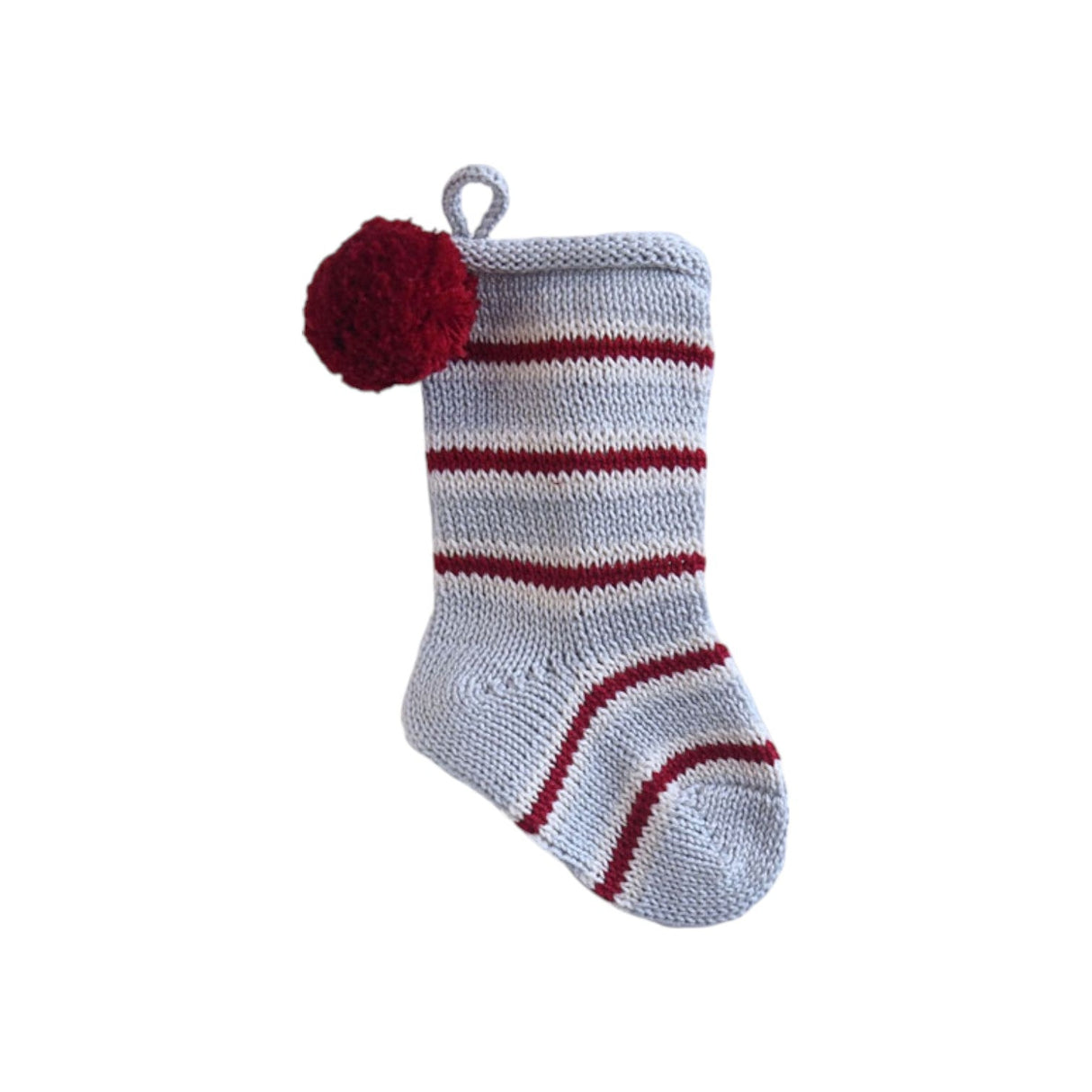 Mini Candy Stripe Stocking, Grey from Melange Collection