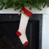 Cable-Knit Bow Stocking from Melange Collection