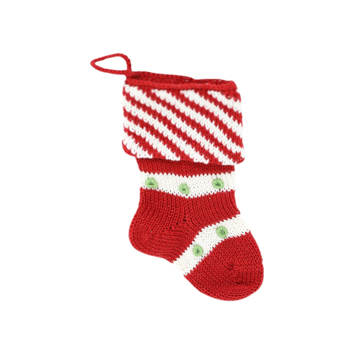 Mini Diagonal Stripe Cuff Stocking, Red from Melange Collection