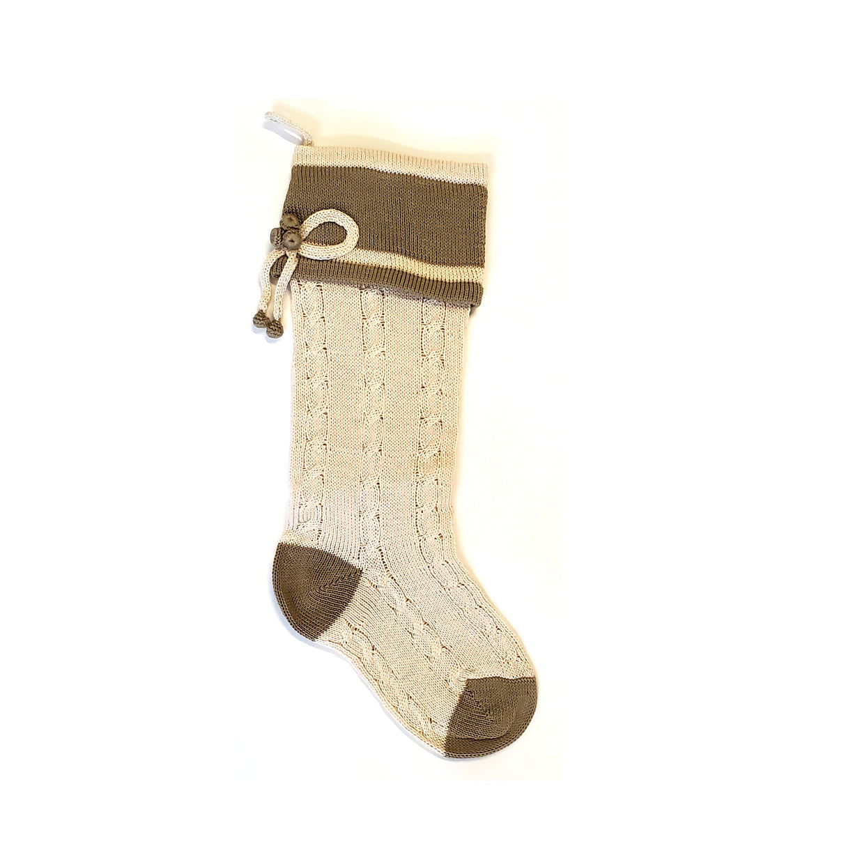 Ecru Cable-Knit Stocking from Melange Collection