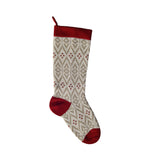 Ecru Patterned Stocking with Red Details from Melange Collection