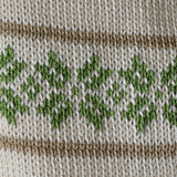Ecru Patterned Stocking with Green from Melange Collection
