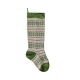 Ecru Patterned Stocking with Green from Melange Collection