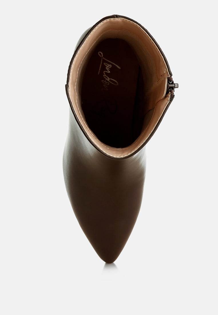 Kaira Metallic Accent Heel High Ankle Boots from London Rag International