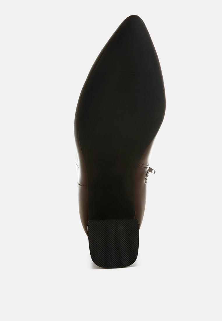 Kaira Metallic Accent Heel High Ankle Boots from London Rag International