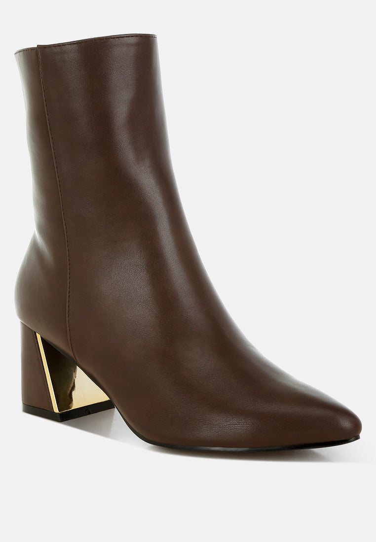 Kaira Metallic Accent Heel High Ankle Boots from London Rag International