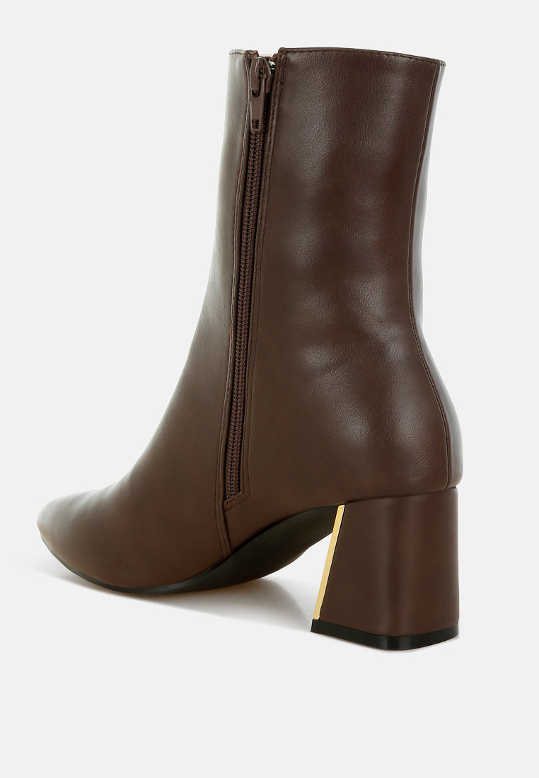 Kaira Metallic Accent Heel High Ankle Boots from London Rag International