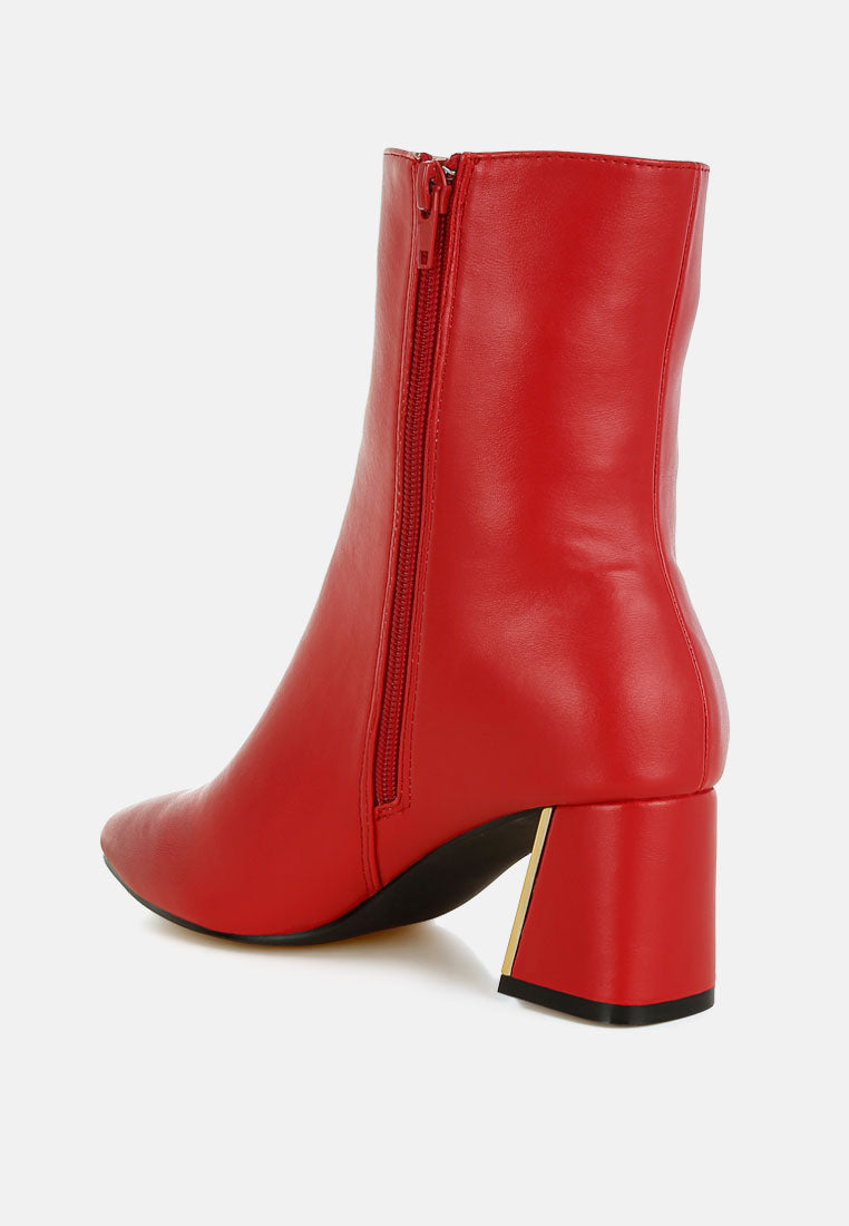 Kaira Metallic Accent Heel High Ankle Boots from London Rag International