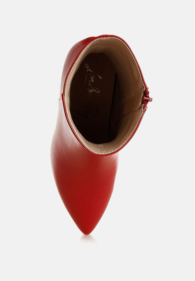 Kaira Metallic Accent Heel High Ankle Boots from London Rag International