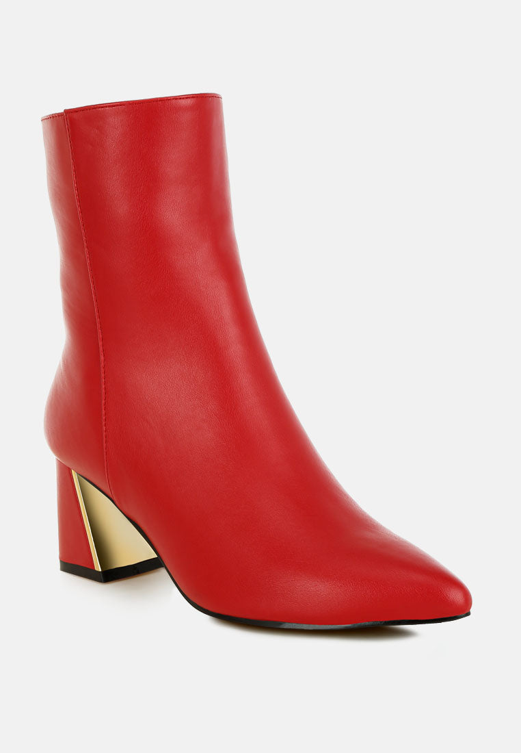 Kaira Metallic Accent Heel High Ankle Boots from London Rag International