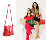 Kate - Red Vegan Basket Weave Bag from Gunas New York