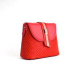 Kate - Red Vegan Basket Weave Bag from Gunas New York