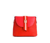 Kate - Red Vegan Basket Weave Bag from Gunas New York