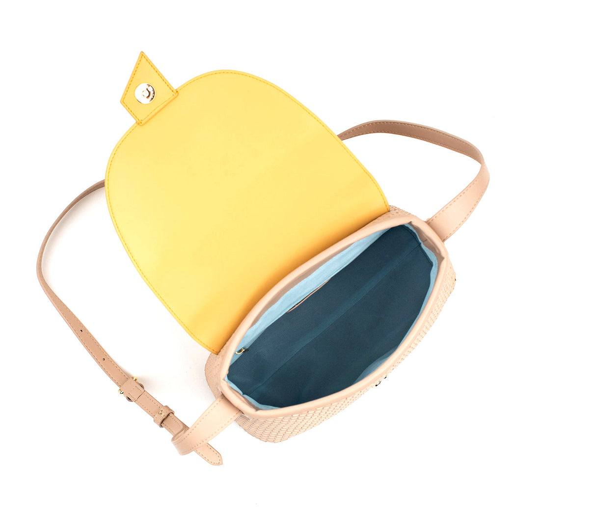 Kate - Nude Vegan Basket Weave Bag from Gunas New York