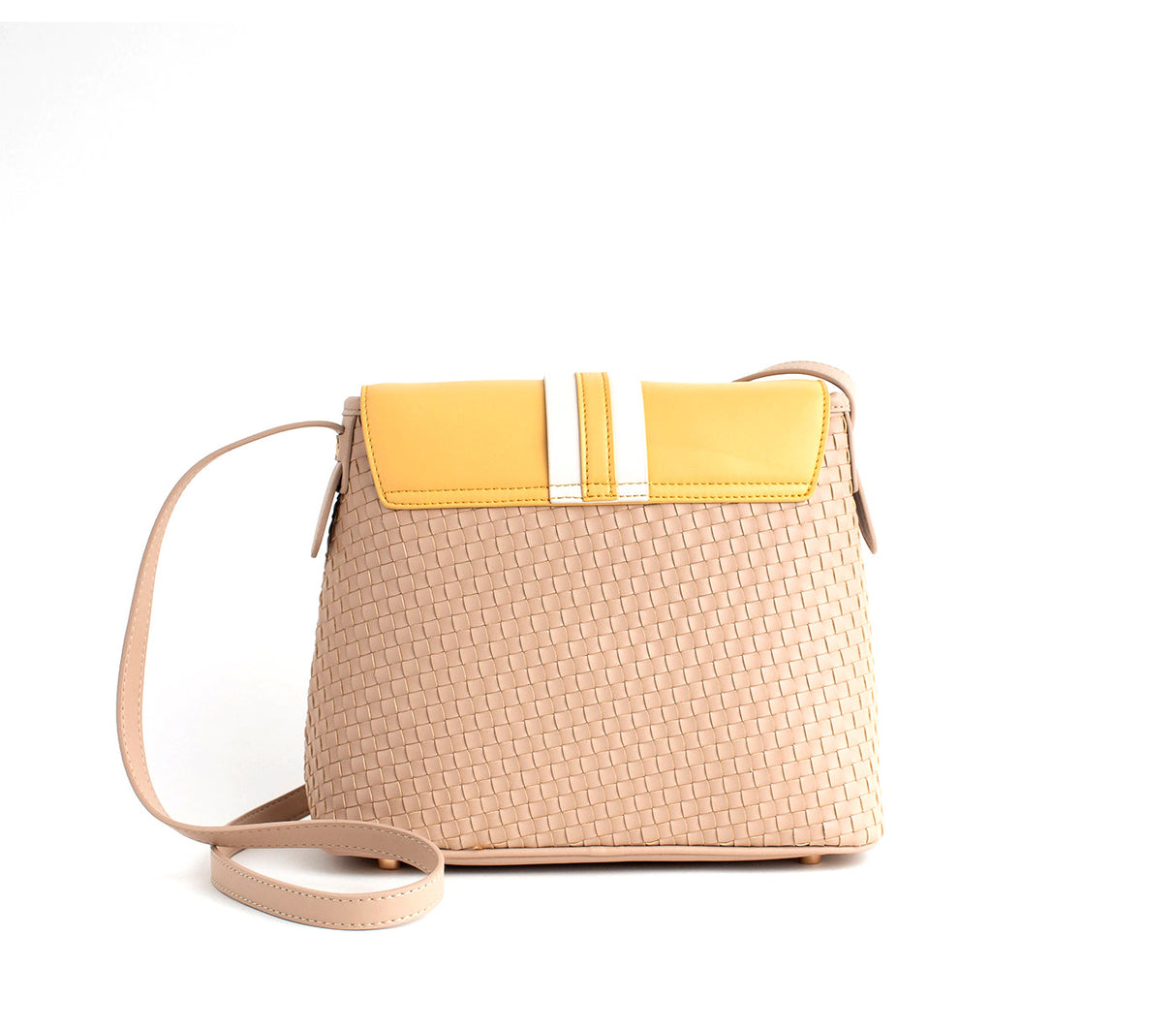 Kate - Nude Vegan Basket Weave Bag from Gunas New York