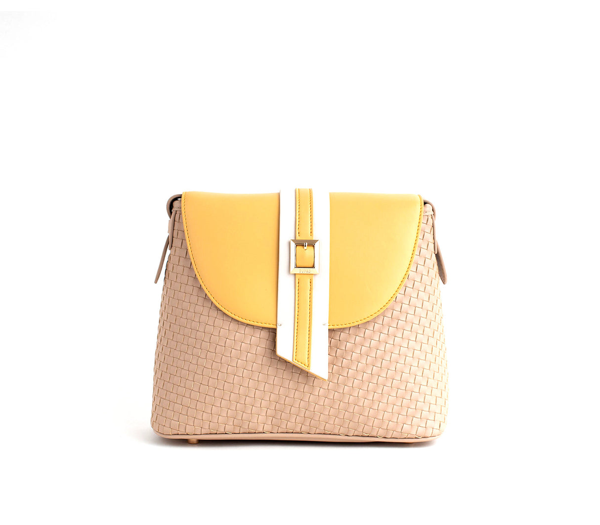 Kate - Nude Vegan Basket Weave Bag from Gunas New York