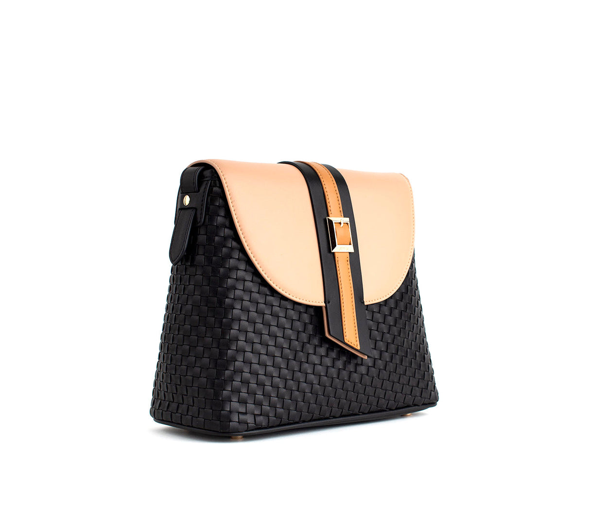 Kate - Black Vegan Basket Weave Bag from Gunas New York