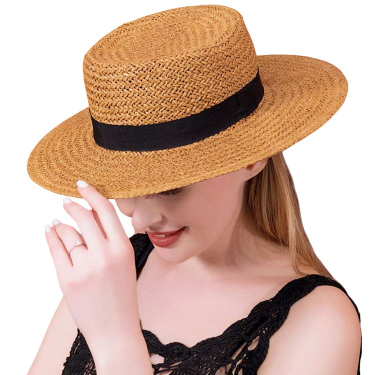 Black Band Straw Sun Hat from Madeline Love