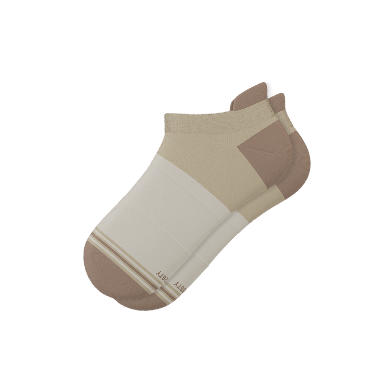 The Khaki | Tan Color Block Heel Hammock™ Ankle Socks from Shinesty