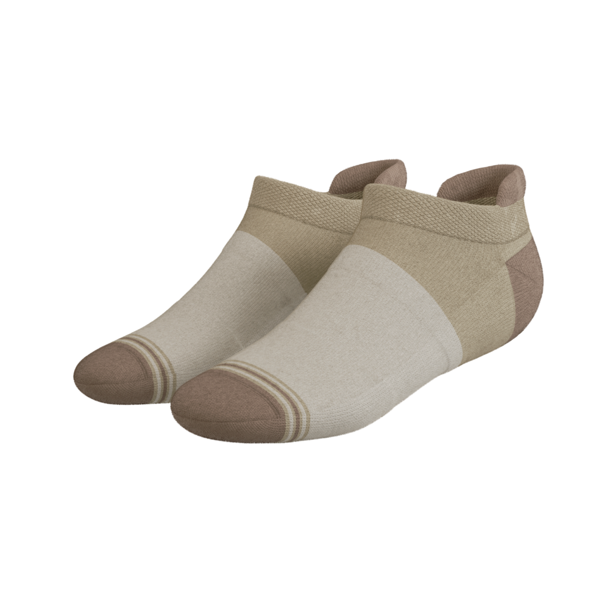 The Khaki | Tan Color Block Heel Hammock™ Ankle Socks from Shinesty