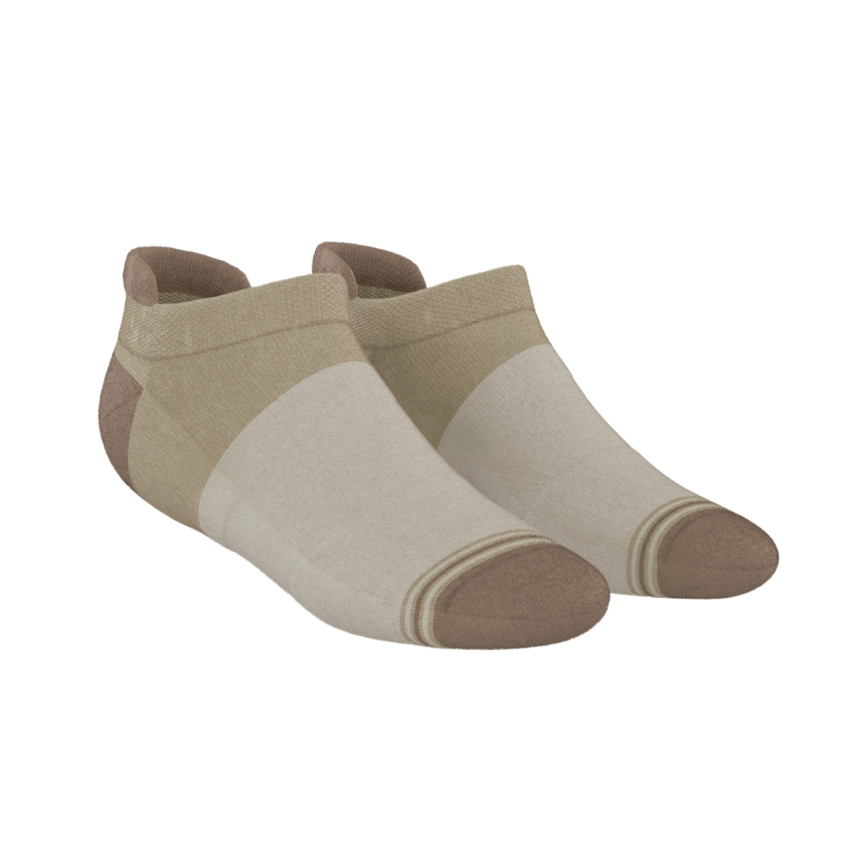 The Khaki | Tan Color Block Heel Hammock™ Ankle Socks from Shinesty