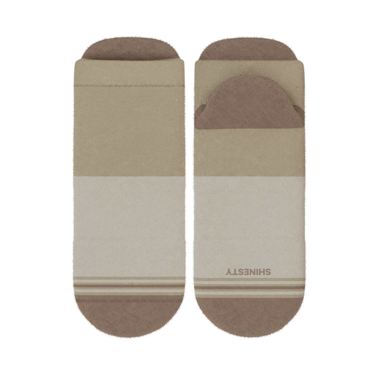 The Khaki | Tan Color Block Heel Hammock™ Ankle Socks from Shinesty