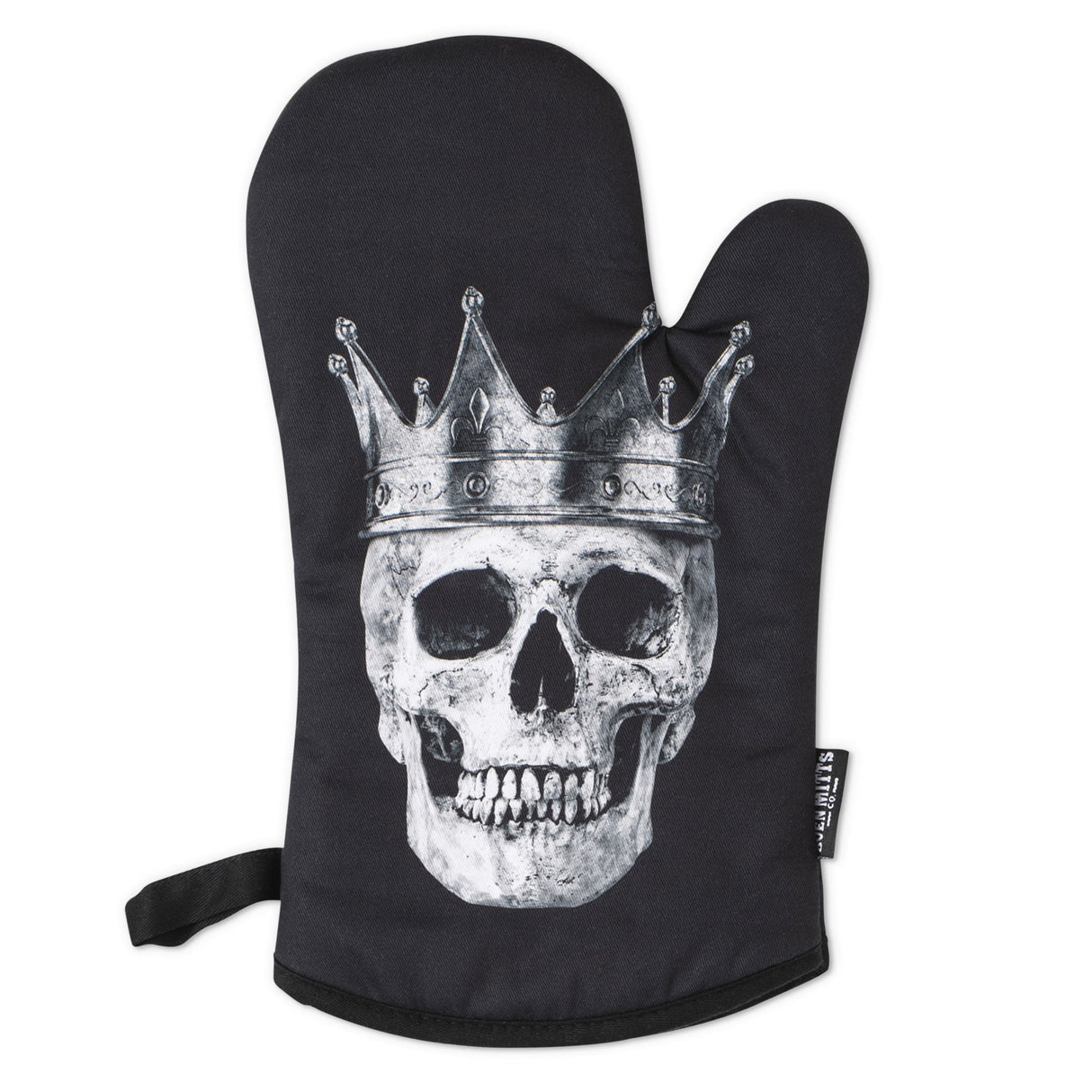 King & Queen Black Skull Oven Mitts And Potholder Set From Zapps Clothing