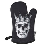King & Queen Black Skull Oven Mitts And Potholder Set From Zapps Clothing