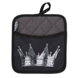 King & Queen Black Skull Oven Mitts And Potholder Set From Zapps Clothing