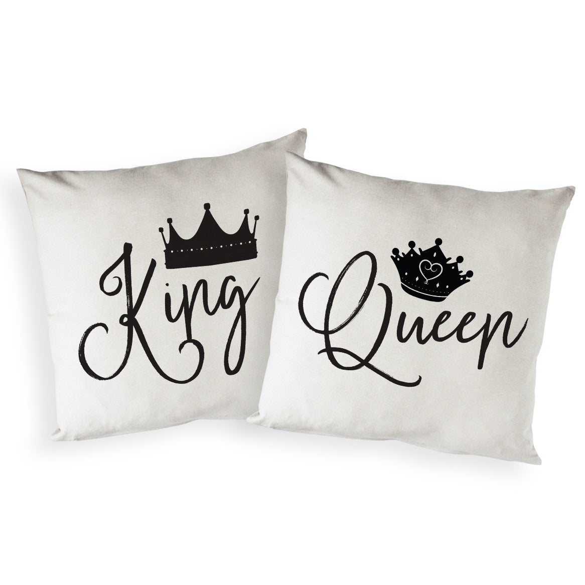 King and Queen Tonight Pillow Covers, 2-Pack from The Cotton & Canvas Co.