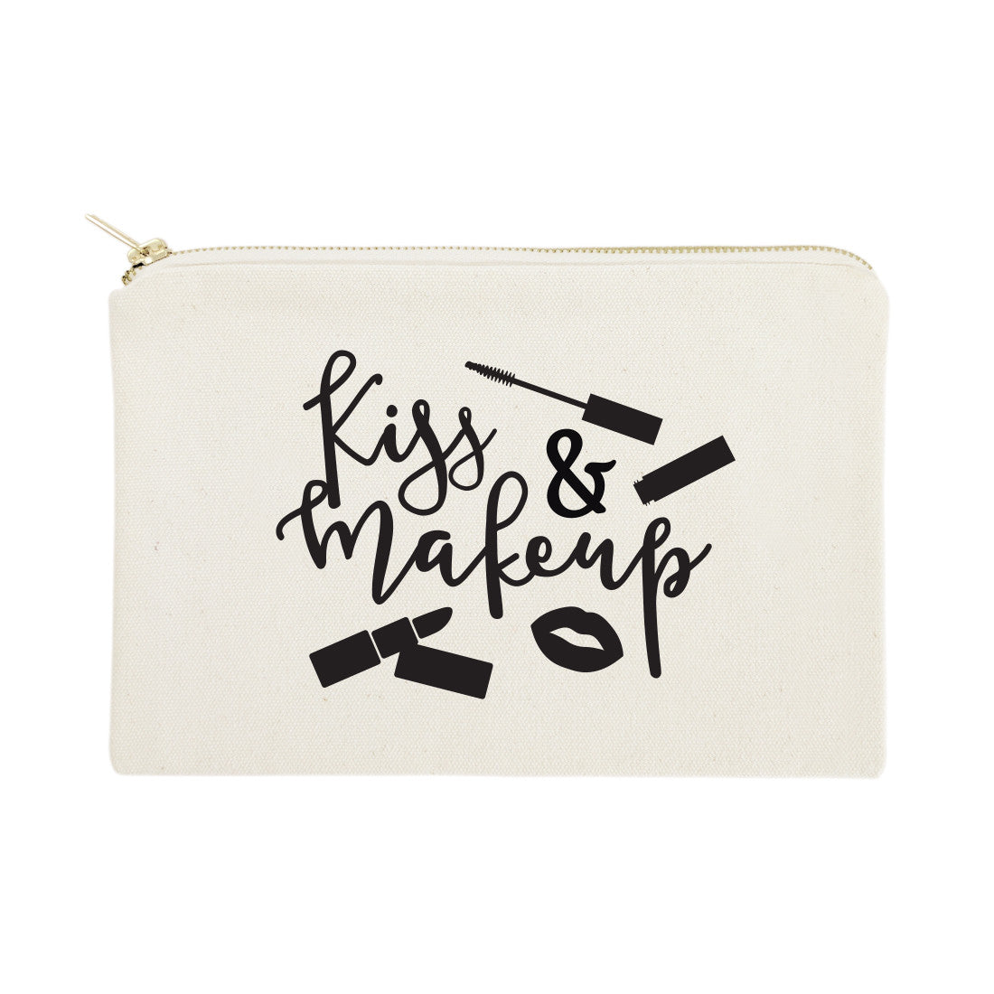 Kiss & Make Up Cotton Canvas Cosmetic Bag from The Cotton & Canvas Co.