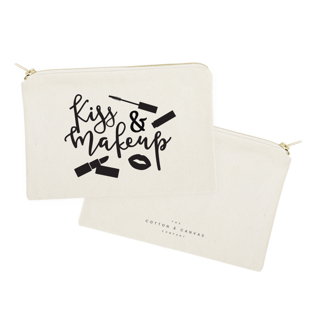 Kiss & Make Up Cotton Canvas Cosmetic Bag from The Cotton & Canvas Co.