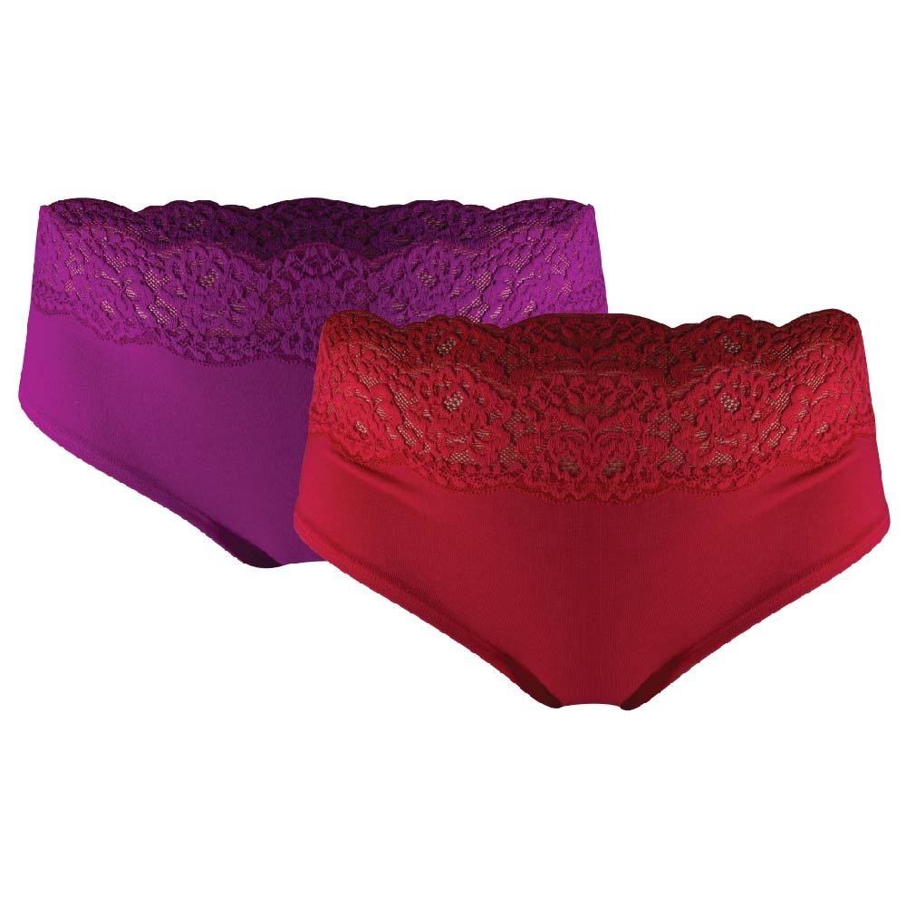 Cotton Lace Hipster 2 Pack Underwear from The Bra Lab