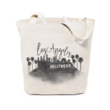 Los Angeles Cityscape Cotton Canvas Tote Bag from The Cotton & Canvas Co.