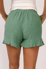 Katie High Waist Pocketed Ruffle Shorts From Threaded Pear