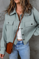 Amaris Waffle Knit Buttons Cropped Jacket from Threaded Pear