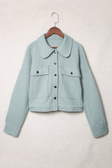 Amaris Waffle Knit Buttons Cropped Jacket from Threaded Pear