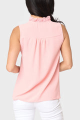 Crochet Ruffle Placket Button Front Blouse from Gibsonlook