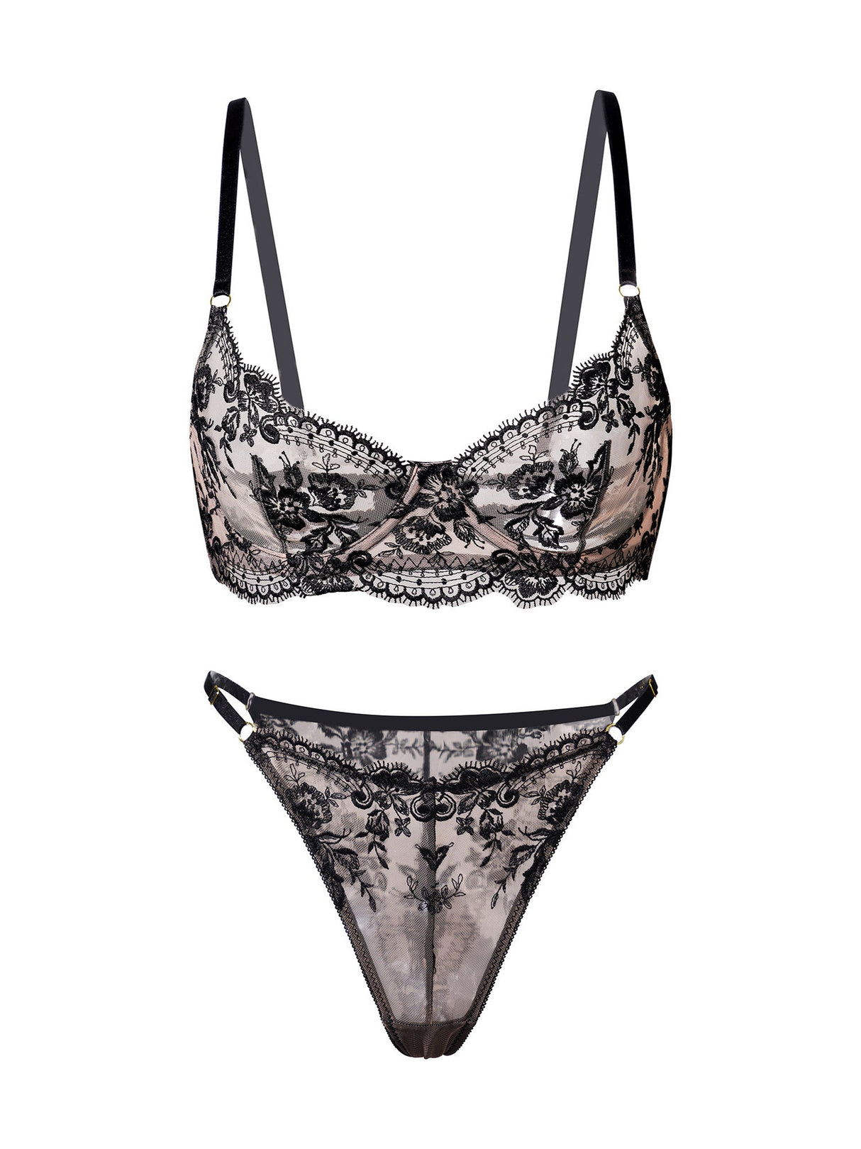 Black Classic Lace Lingerie Set From Hello.LA.Girl