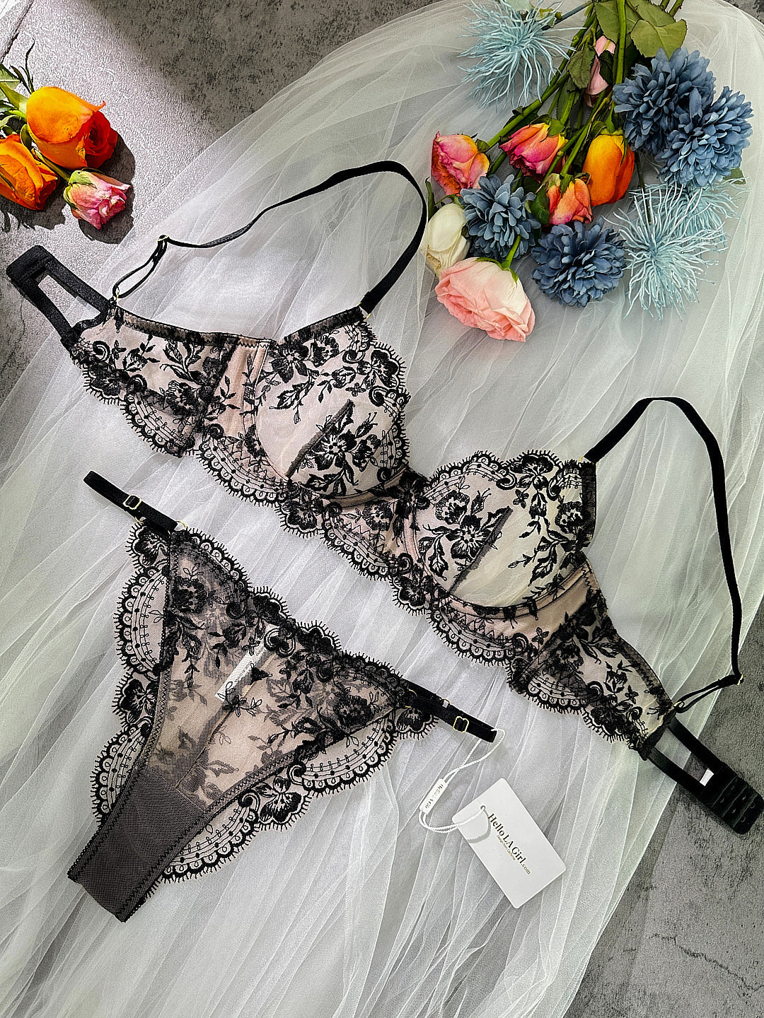 Black Classic Lace Lingerie Set From Hello.LA.Girl