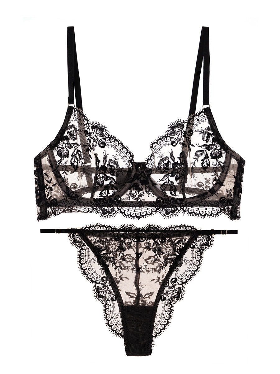 Black Classic Lace Lingerie Set From Hello.LA.Girl