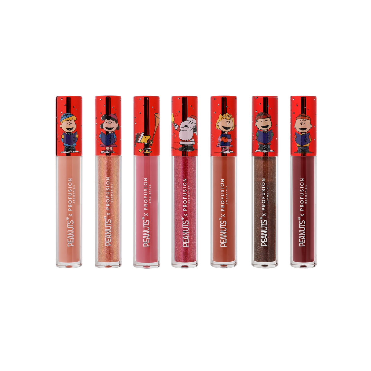 Peanuts Holiday | The Joy of Giving 7PC Lip Gloss Set from Profusion Cosmetics