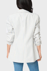 Long Line Striped Linen Blazer from Gibsonlook