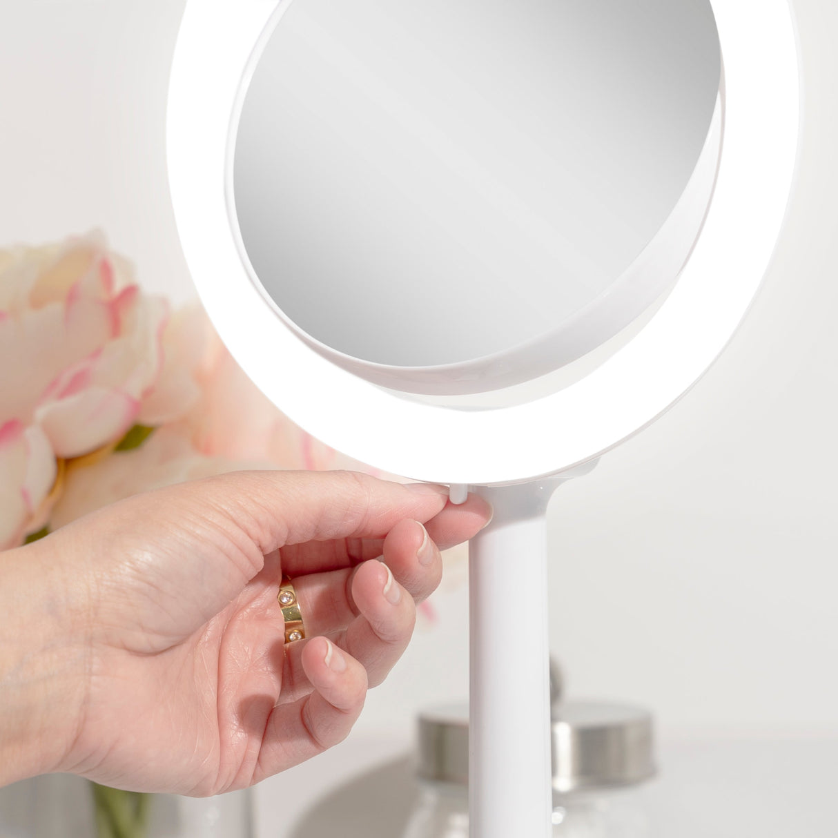 Hudson Lighted Makeup Mirror with Magnification & Suction Cup from Zadro