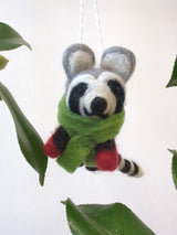 Felted Wool Raccoon Ornament from Ash & Rose
