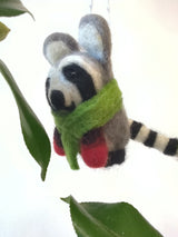 Felted Wool Raccoon Ornament from Ash & Rose