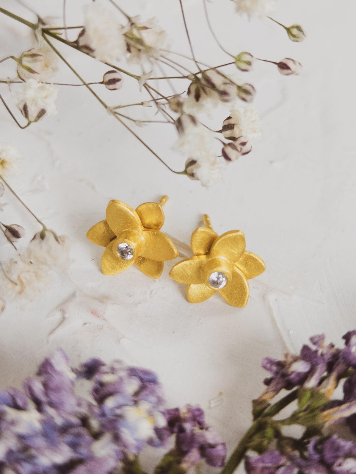 Petite Floral Stud Earrings from Ash & Rose