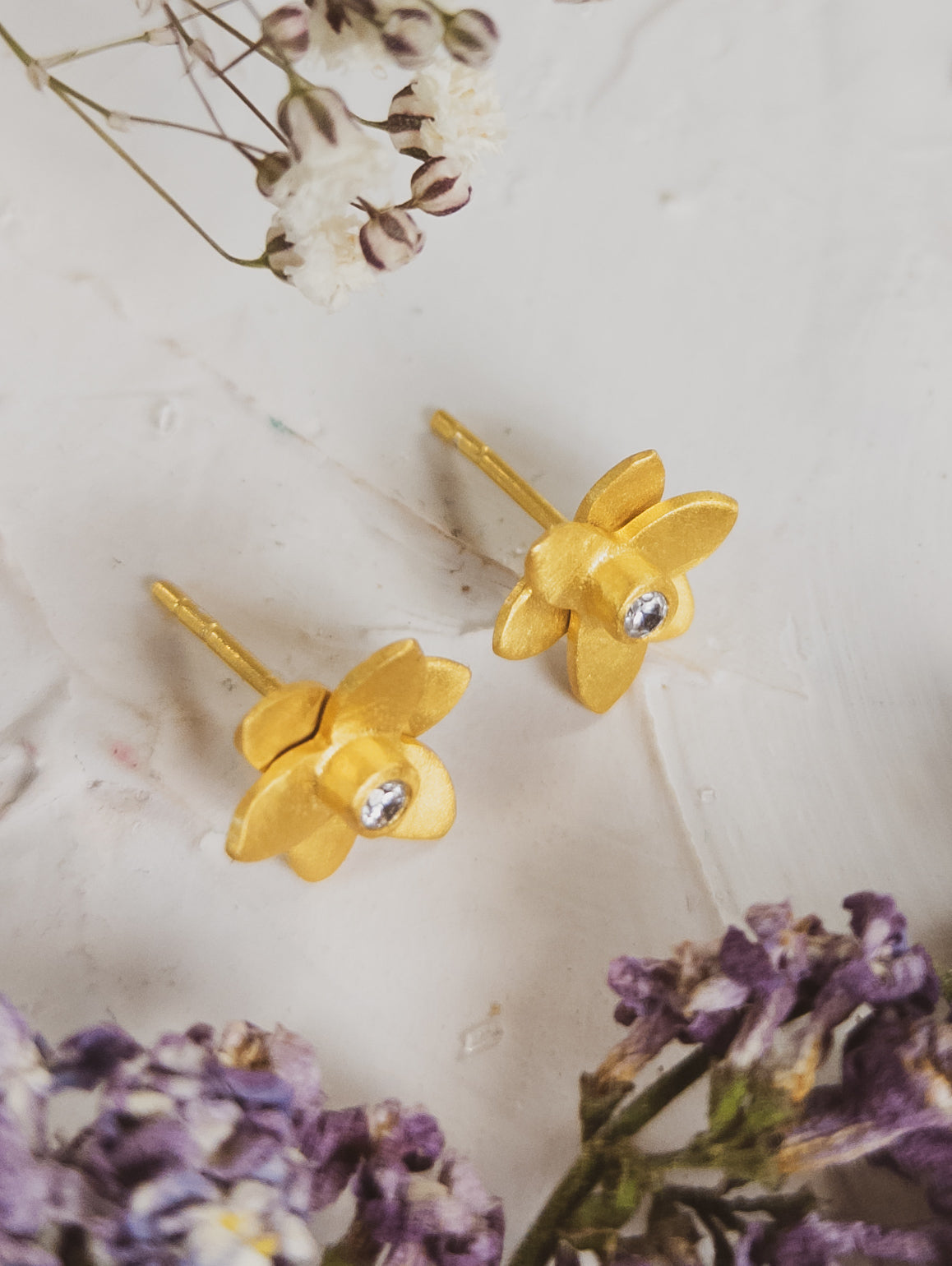 Petite Floral Stud Earrings from Ash & Rose