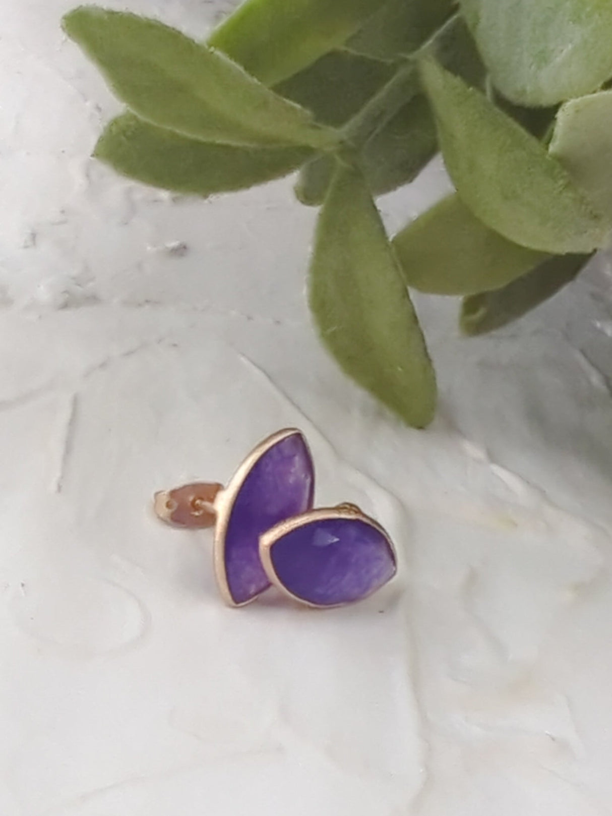 Mila Leaf Earrings - Rose Gold from Ash & Rose
