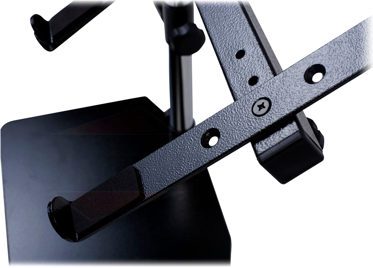 Double DJ Laptop Stand by FAT TOAD - 2 Tier PC Table Holder - Portable Computer Clamp Equipment Rack with Duel Mounts for Studio Mixers, Controllers from GeekStands